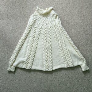 Vintage cable knit poncho